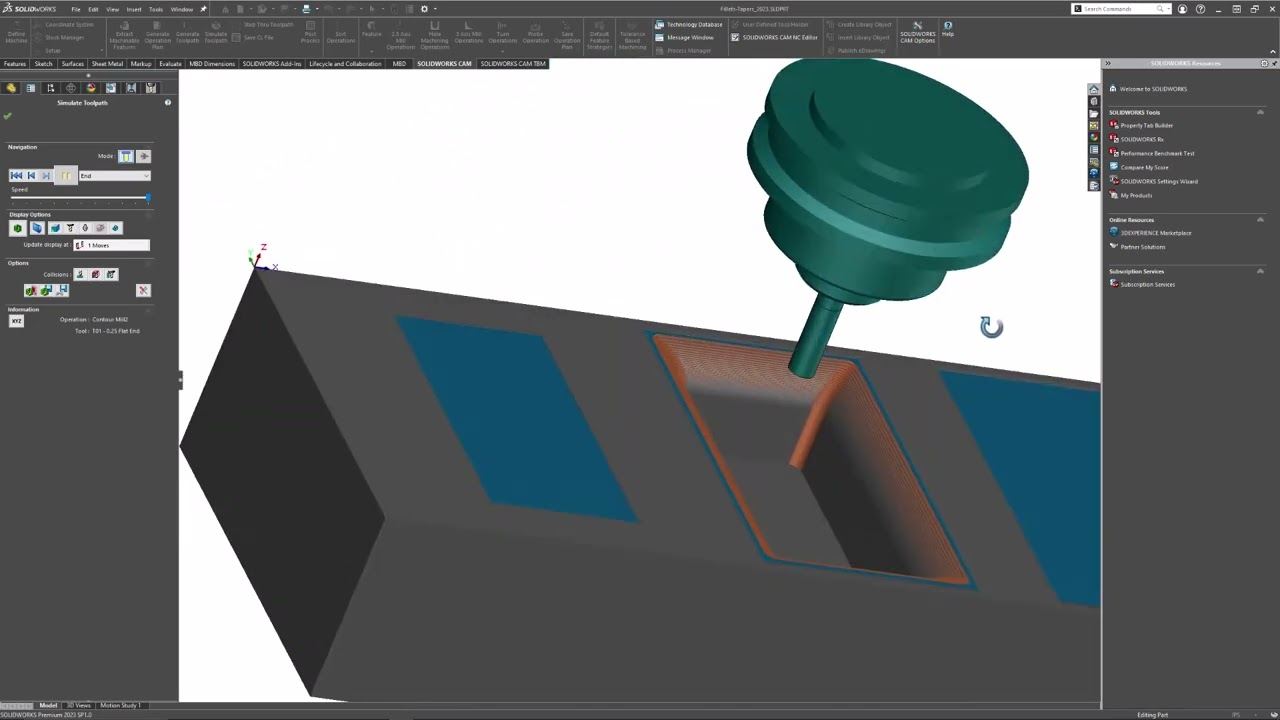 SOLIDWORKS CAM-Recognizing Pocket features with Fillets