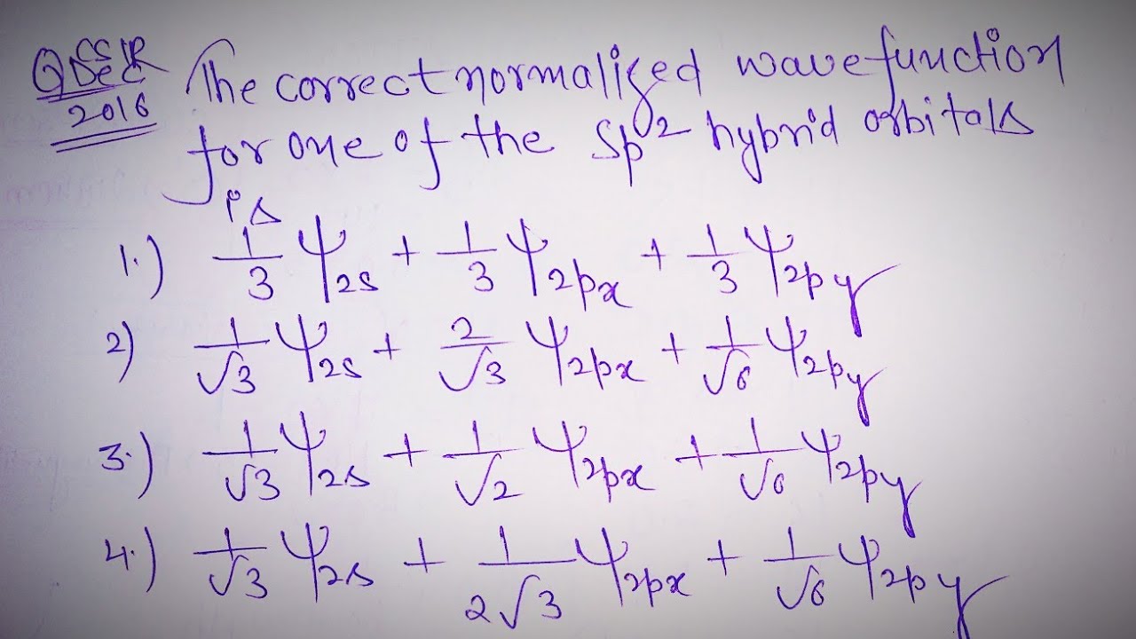 wave function by hybridization :Requested question