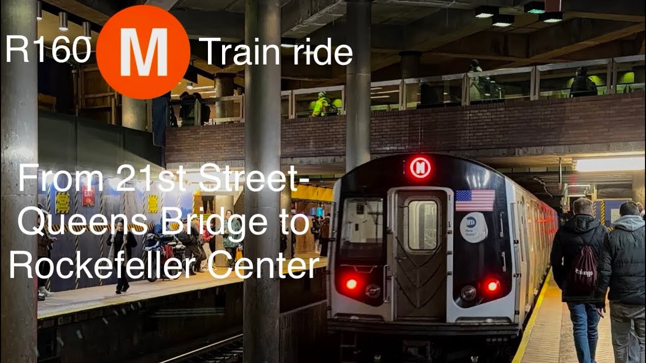 R160 (M) train ride from 21 Street-QueensBridge to 47-50 Sts Rockefeller Center
