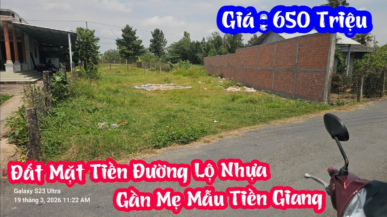TẬP 4624:Đất Mặt Tiền Đường Lộ Nhựa,Gần Chùa Mẹ Mẫu Tiền Giang