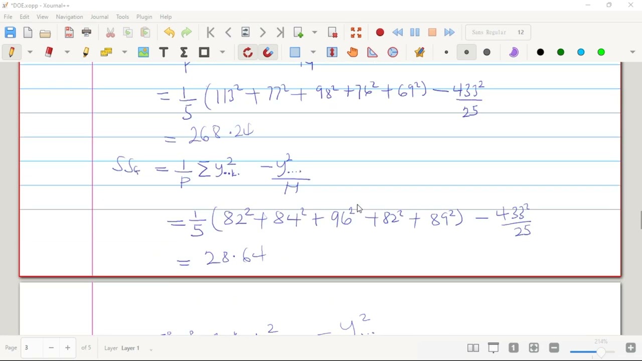 Greaco latin Square Work Example