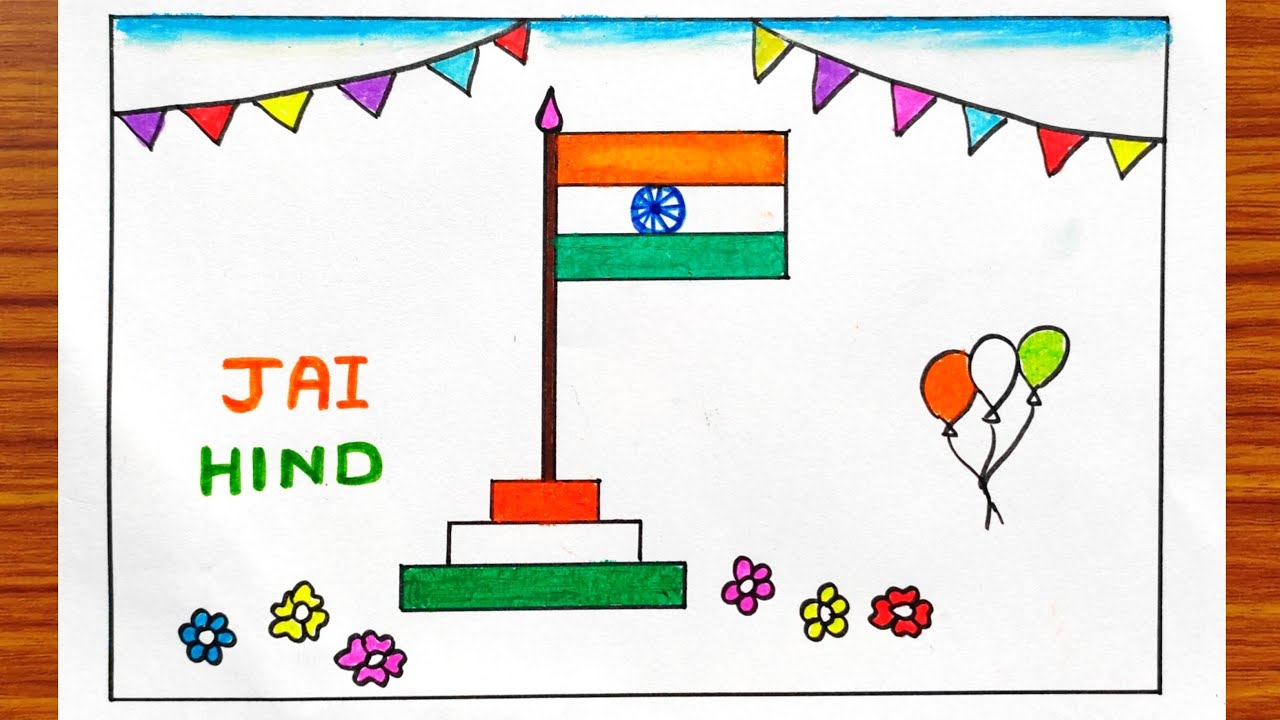 India Flag Drawing easy | How to draw Indian Flag | Republic Day Flag drawing | India Flag making