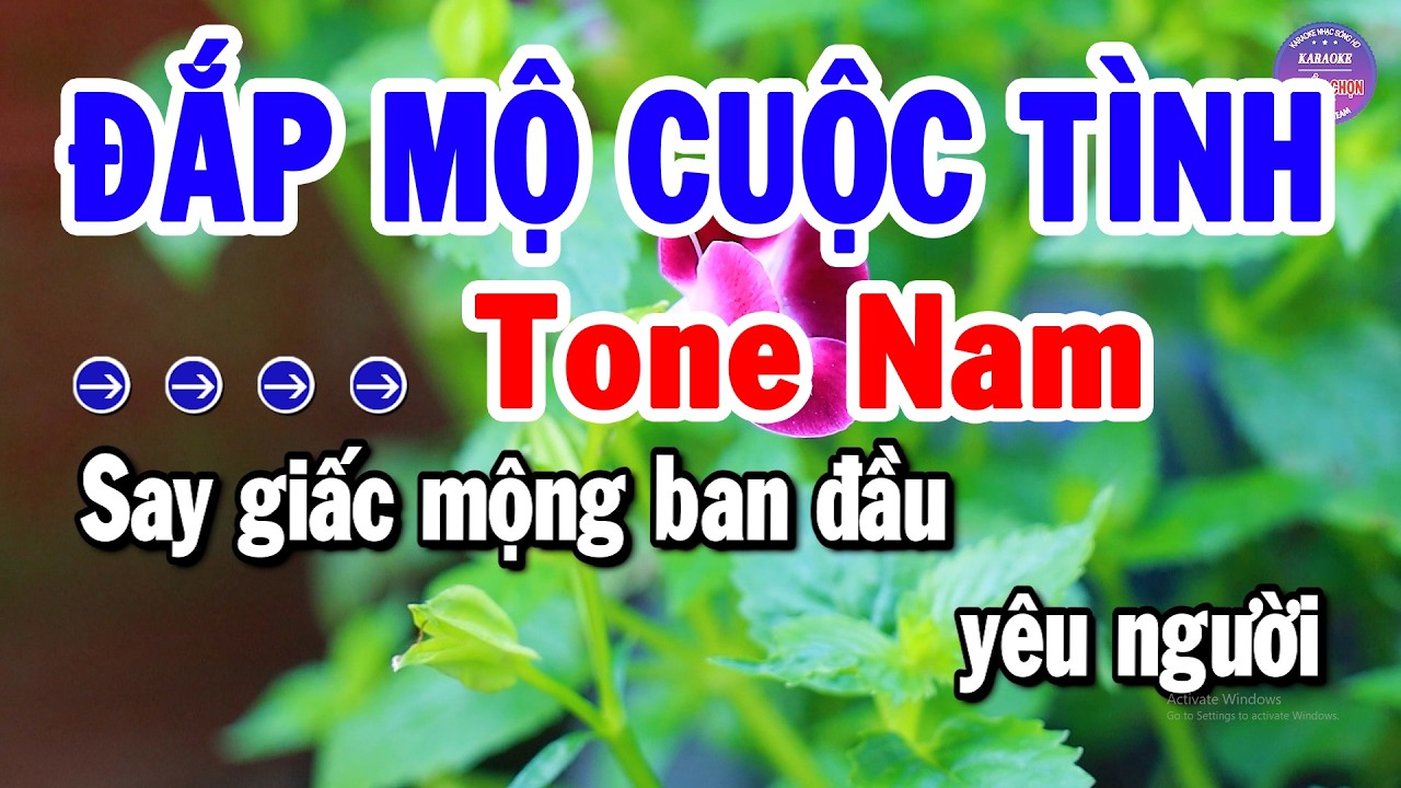 Karaoke Đắp Mộ Cuộc Tình Tone Nam Nhạc Sống Mới Chuẩn Nhất | Karaoke Tuyển Chọn
