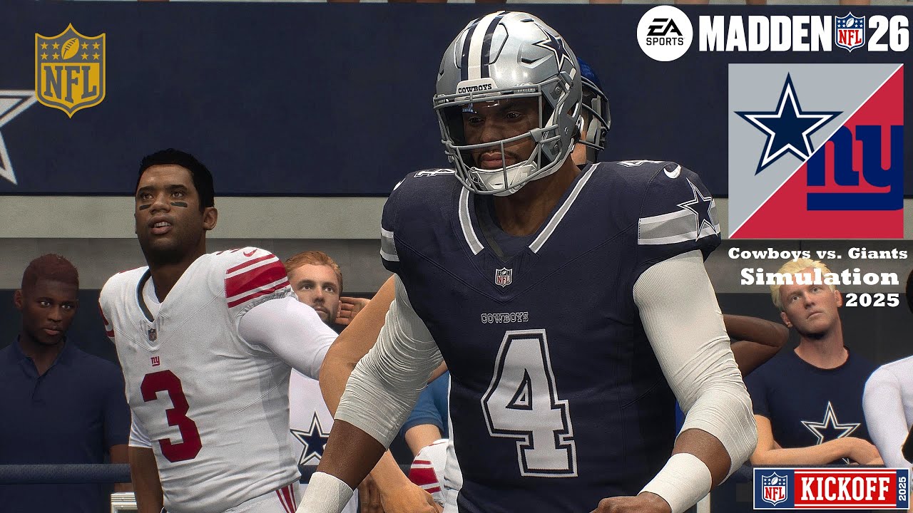 Dallas Cowboys vs. New York Giants WEEK 2 Simulation 53-MAN ROSTER Madden 26 2025 PS5 PRO Game Play