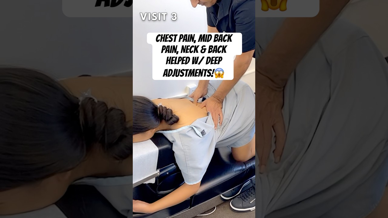 Chest Pain, Mid Back Pain, Neck & Pelvis Helped w/ DEEP Adjustments @DrRahim #shorts