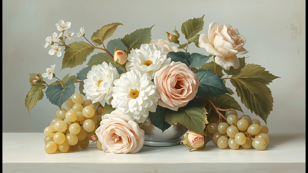 Art Frame TV | Floral Still Life Painting | Elegant 1 Hou