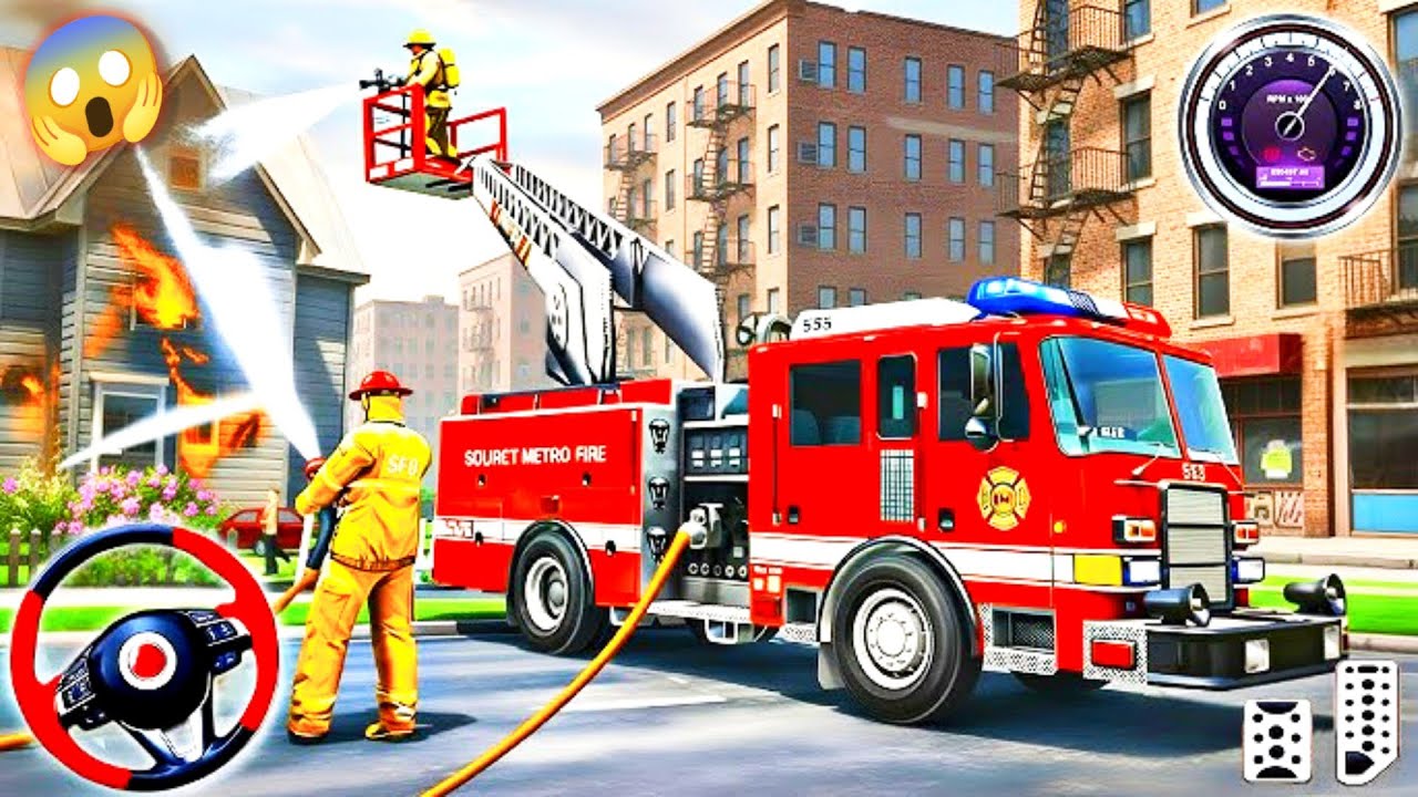 Realistic Fire 🔥 Truck Simulator 3D - Real Firefighter Rescue Mission | Android Gameplay 