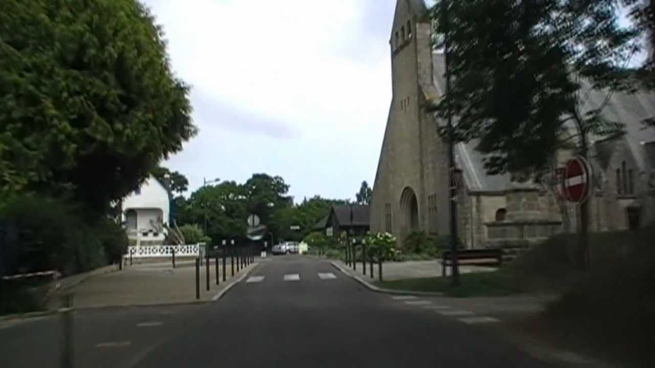 Driving On Route de Beg Meil Rue des Gl&eacute;nan Chemin de Kervastard Rue Saint-Gu&eacute;nol&eacute;, Beg Meil France