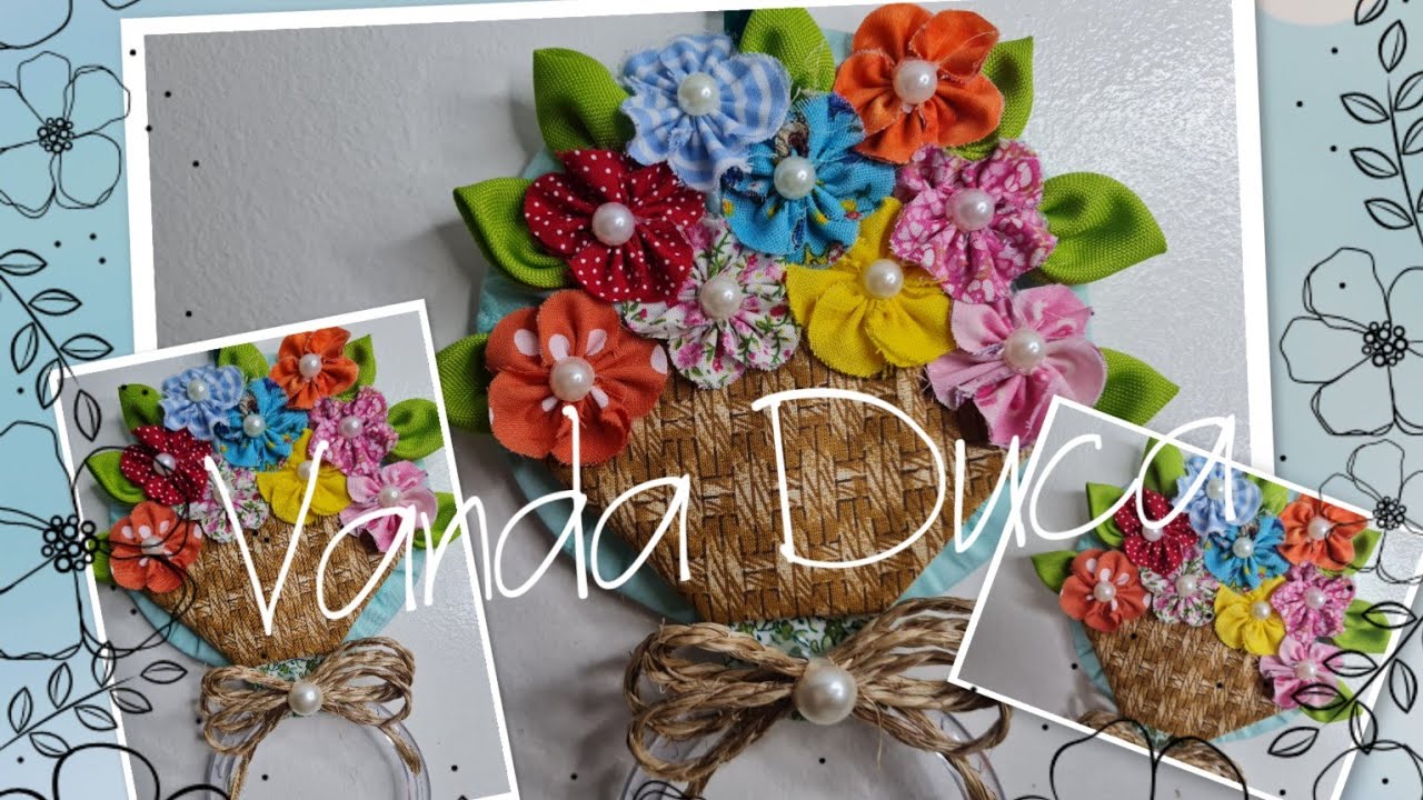 RENDA EXTRA!!! IDEIA GENIAL. PORTA PANO DE PRATO COM FLORES #artesã #portapanodeprato #rendaextra