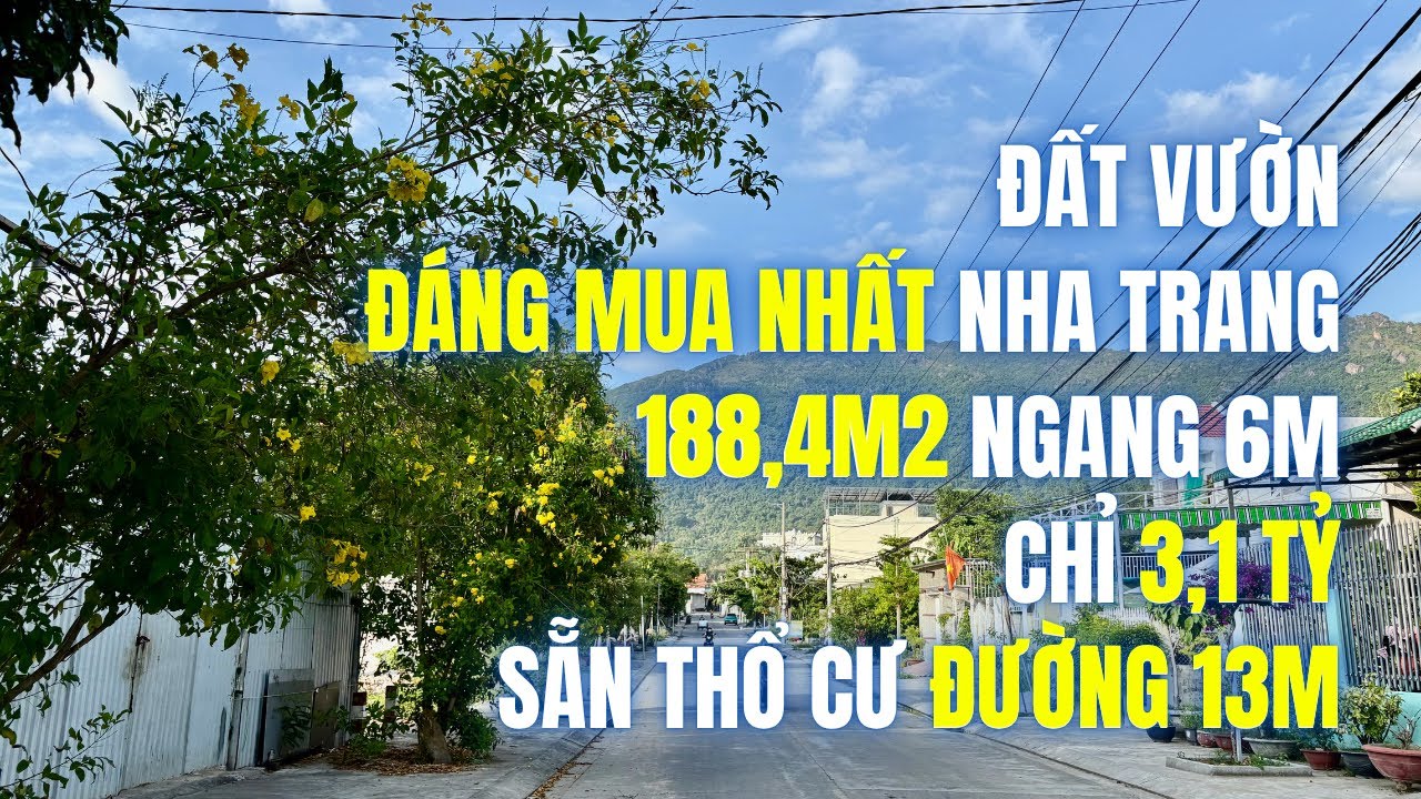 Ko Mua Lô Này Thì Mua Lô Nào Đất VƯỜN 188m2 SẴN THỔ CƯ chỉ 3,1 TỶ Đường 13m Gần Chợ Phước Đồng NT