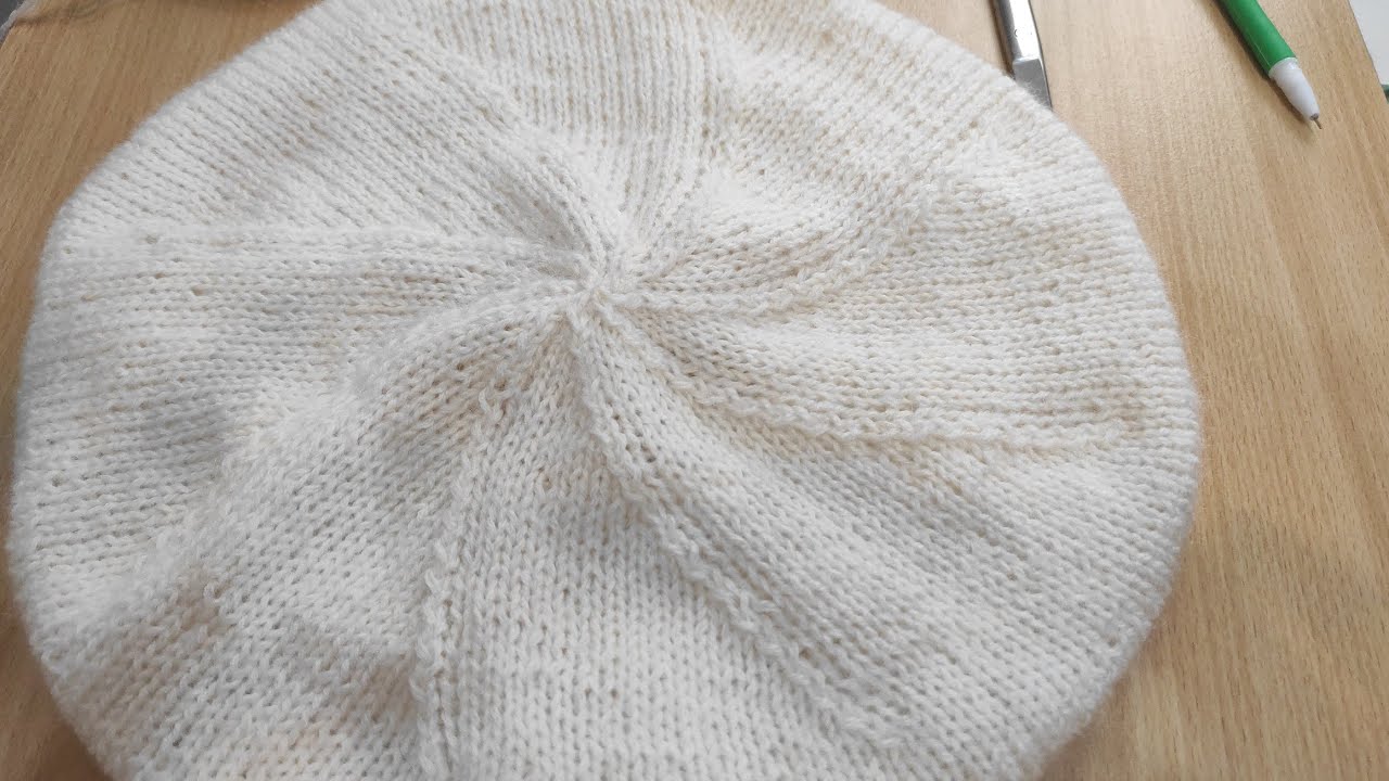 Bereta simpla, simpla, ptr incepatori. Cel mai simplu model. Simple knitted beret for beginners