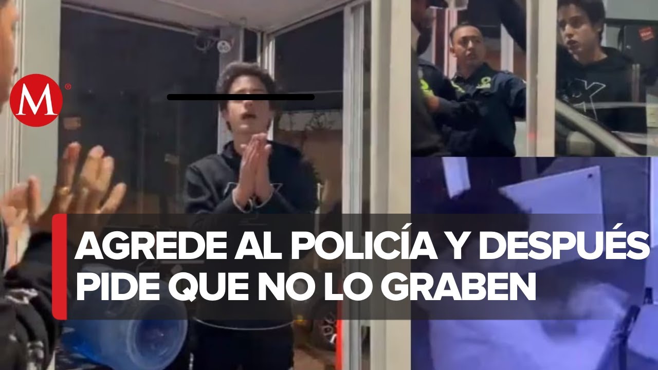 Estudiante golpea a guardia de seguridad en Lomas de Angelópolis, Puebla