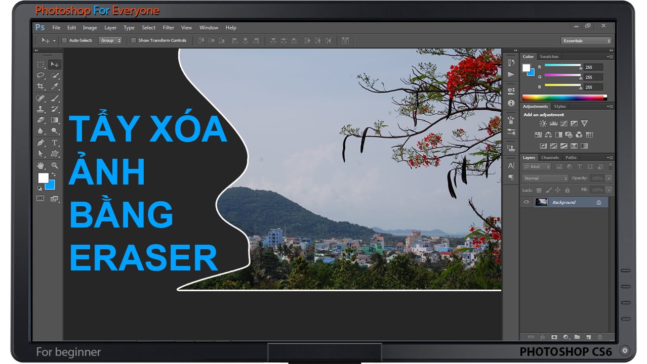 Photoshop CS6: Tẩy xóa ảnh bằng Eraser Tool.