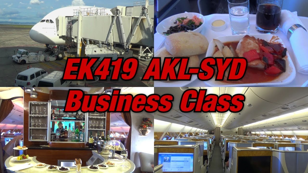 Business Class Upgrade! | Tripreport Emirates EK419 Auckland - Sydney | A380-861 A6-EEK