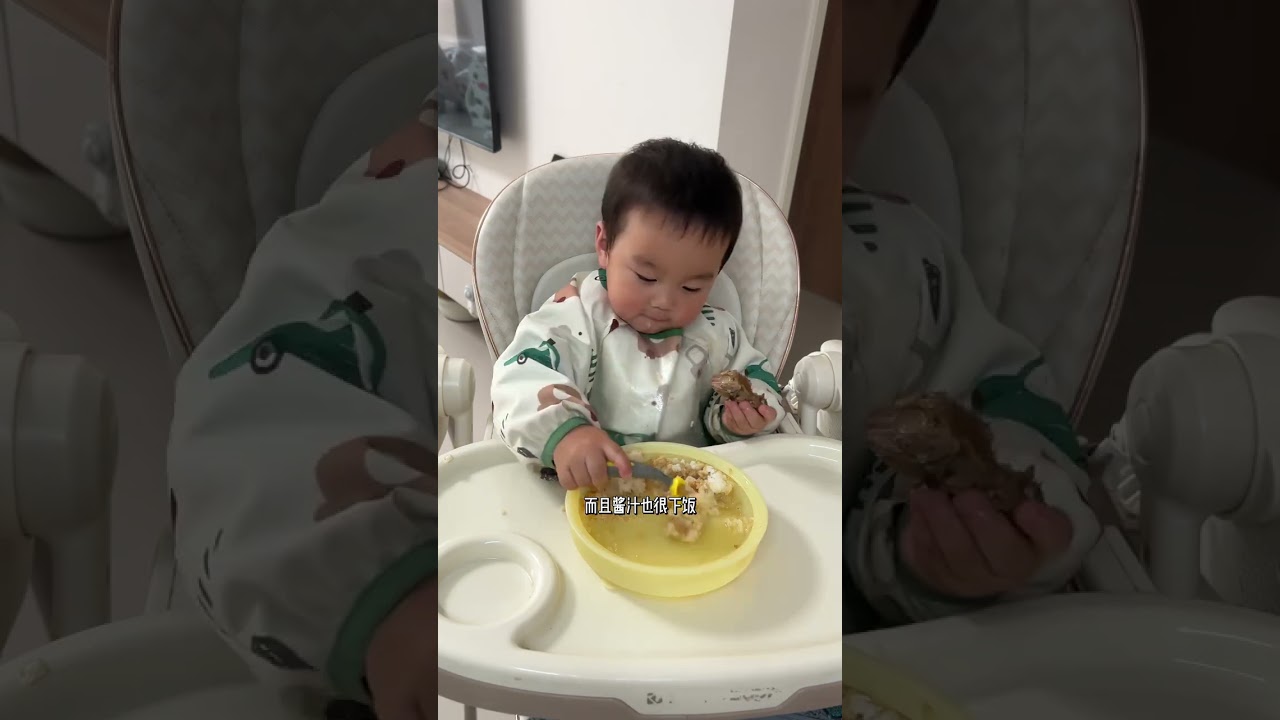 1-Year-Old Minbao's 3-Meal Day: Honey-Glazed Pork Delight