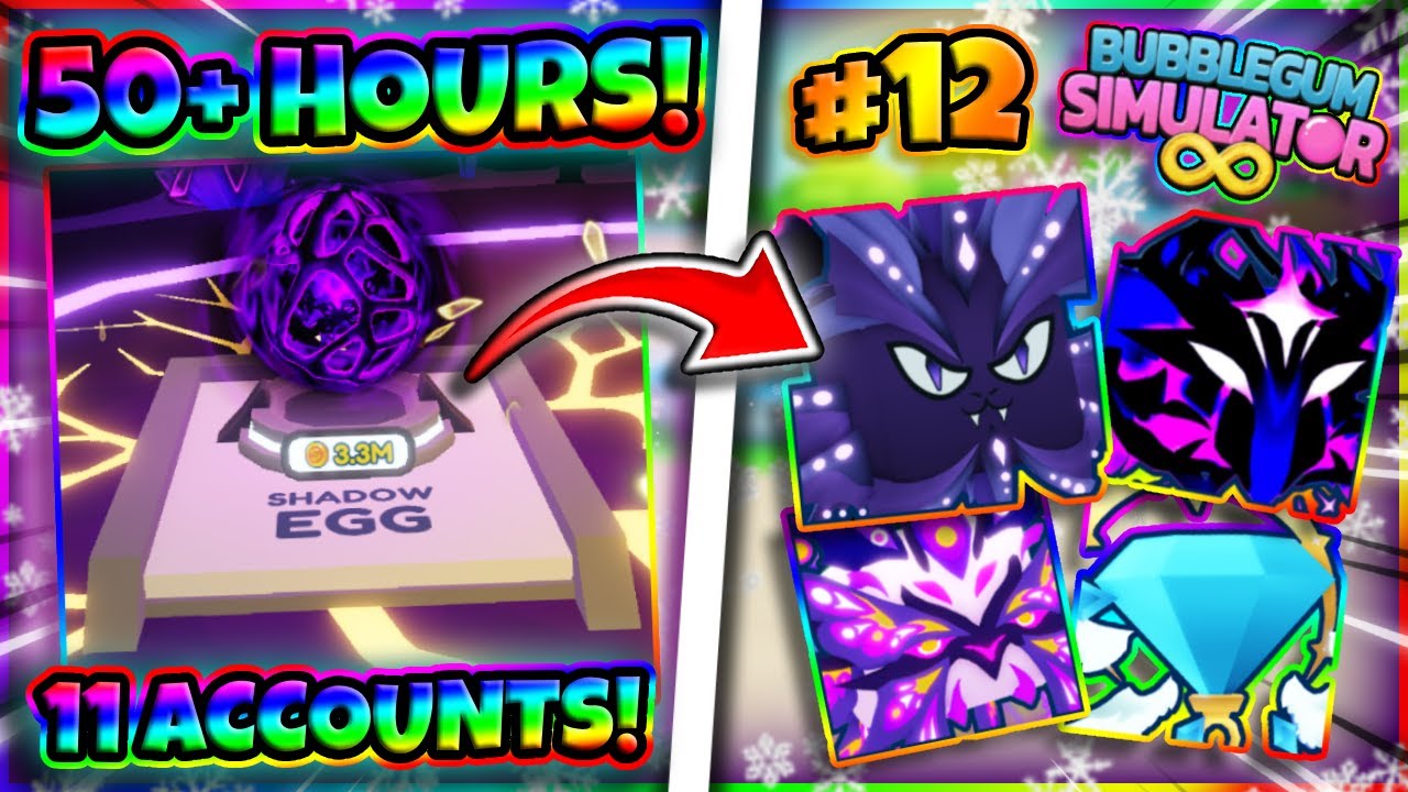 I HATCHED THE SHADOW EVENT EGG FOR *50+ HOURS* USING 11 ACCOUNTS IN BGSI AND GOT THIS... [PART 12]