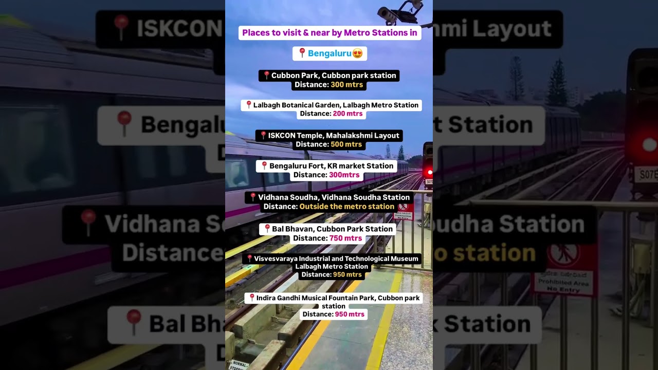 Places to visit near by metro station in Bangalore 