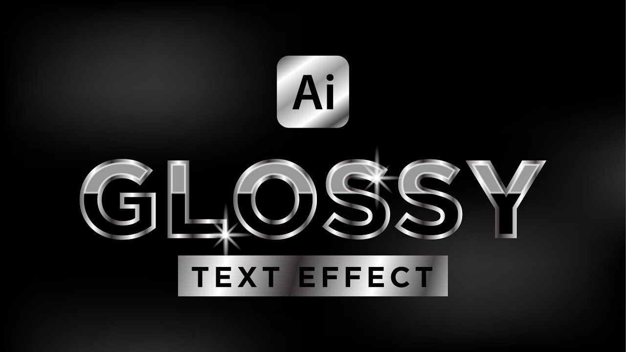 Glossy Text Effect Tutorial / Glossy Effect In Adobe Illustrator / Adobe Illustrator Tutorial