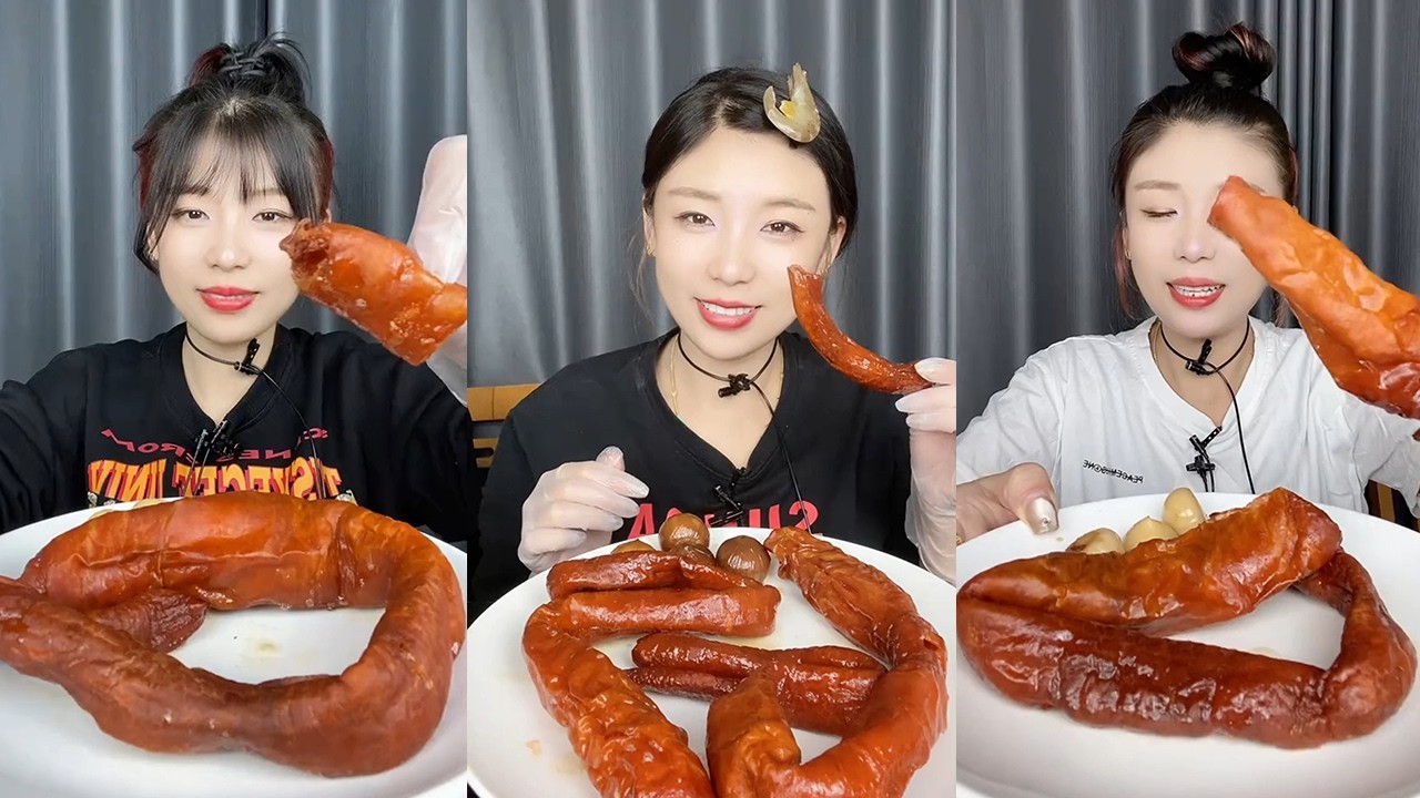 【MUKBANG】Grilled pork intestines🐖🧄#ASMR#yummy