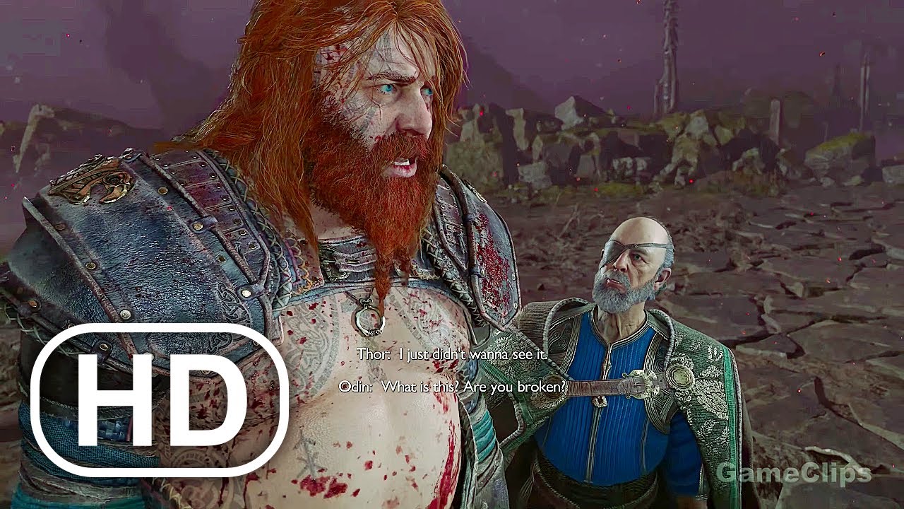 Odin Kills Thor For Kratos Scene 4K - God Of War Ragnarok