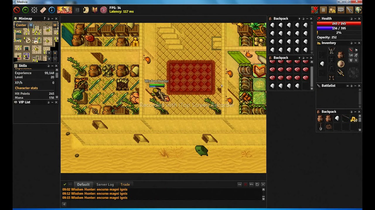 Rotworms tutorial lv 20 Medivia online