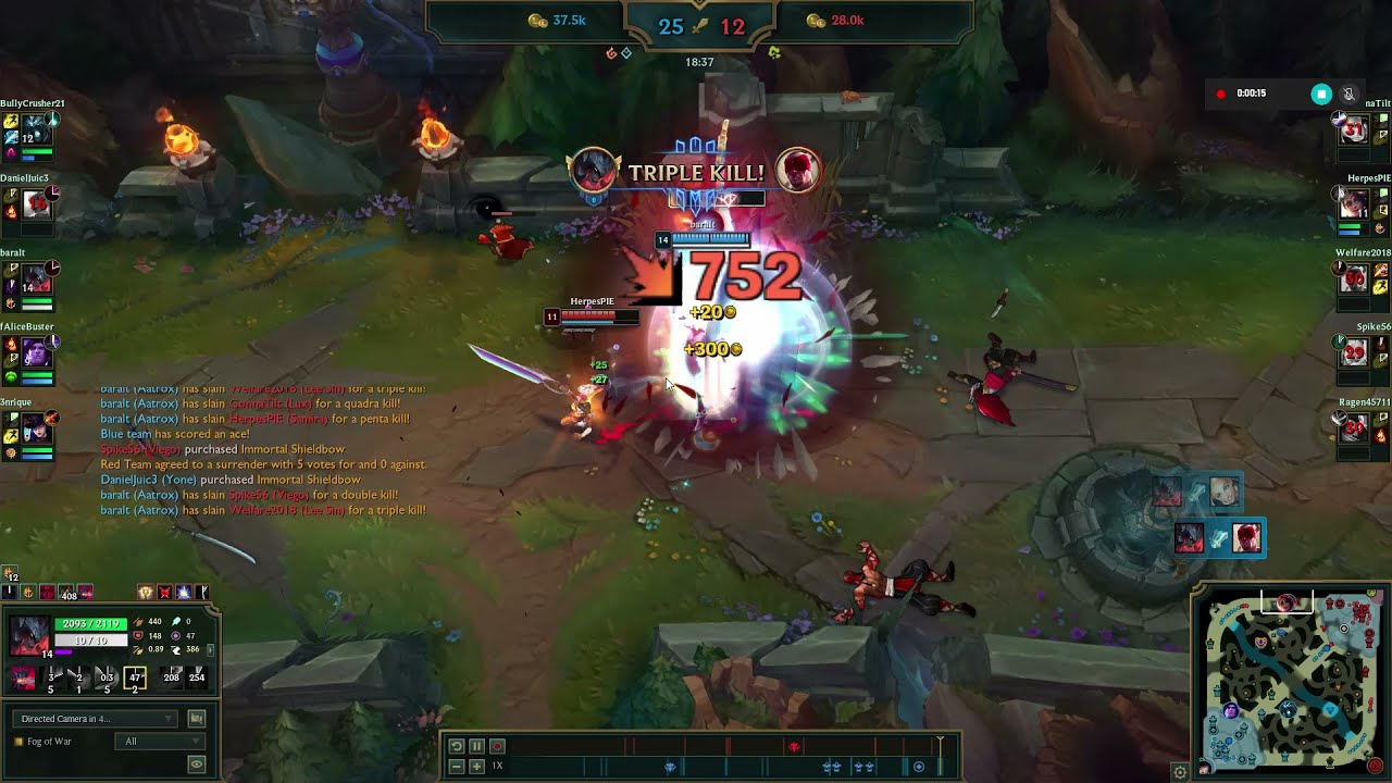 Aatrox 1v5 Pentakill (plus satisfying reset noises)
