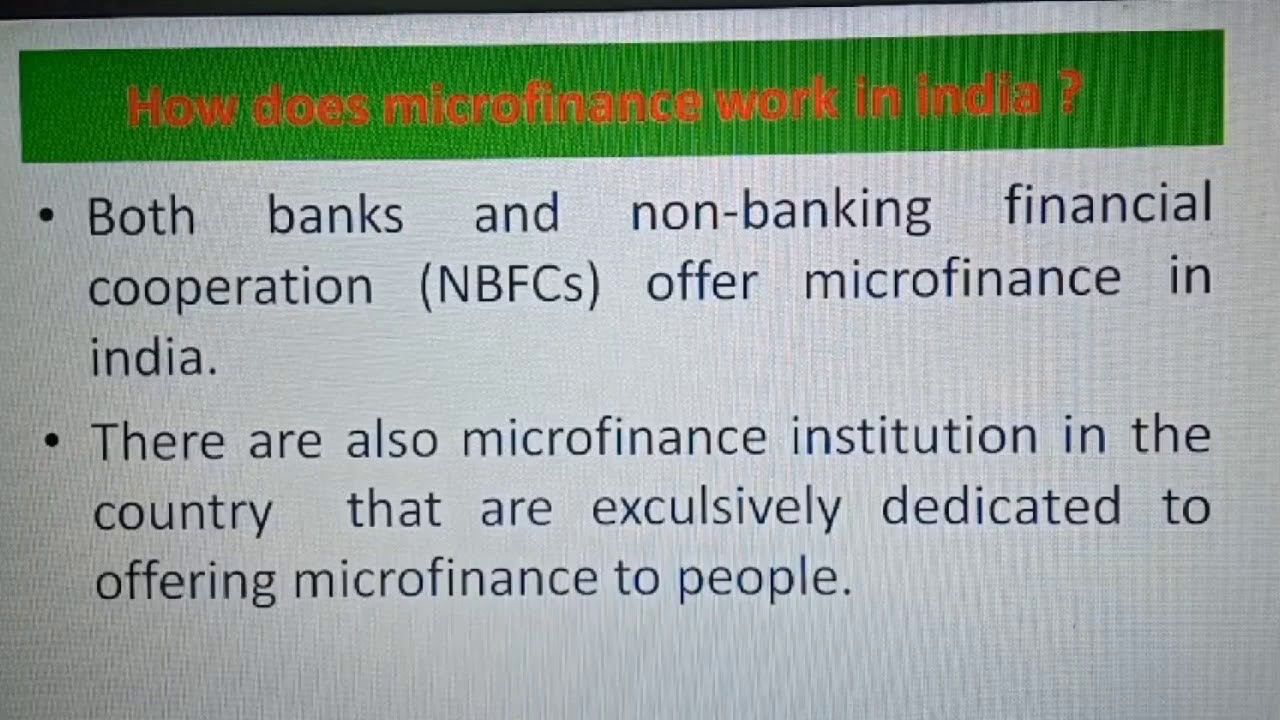 How Does Microfinance Work In INDIA?