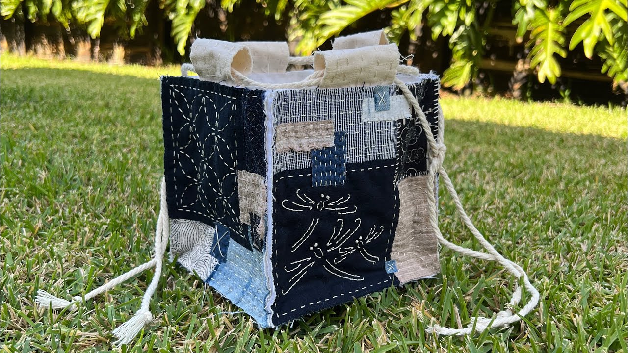 Part 1  Tutorial / Japanese Rice bag to be used in my craft-room for storage #slowstitch #boro