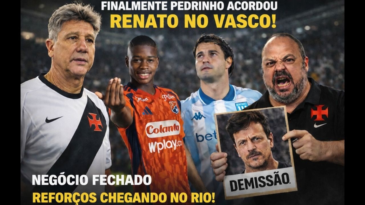 ACABOU DE SAIR! RENATO GAÚCHO NO VASCO! ZAGUEIRO E VOLANTE AVANÇAM E ESTÃO APALAVRADOS COM VASCO!