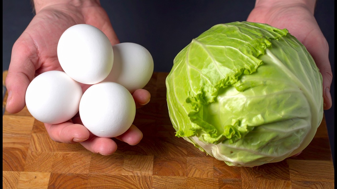 Just Mix Eggs with Cabbage! Easy and Delicious Cabbage Recipe!
