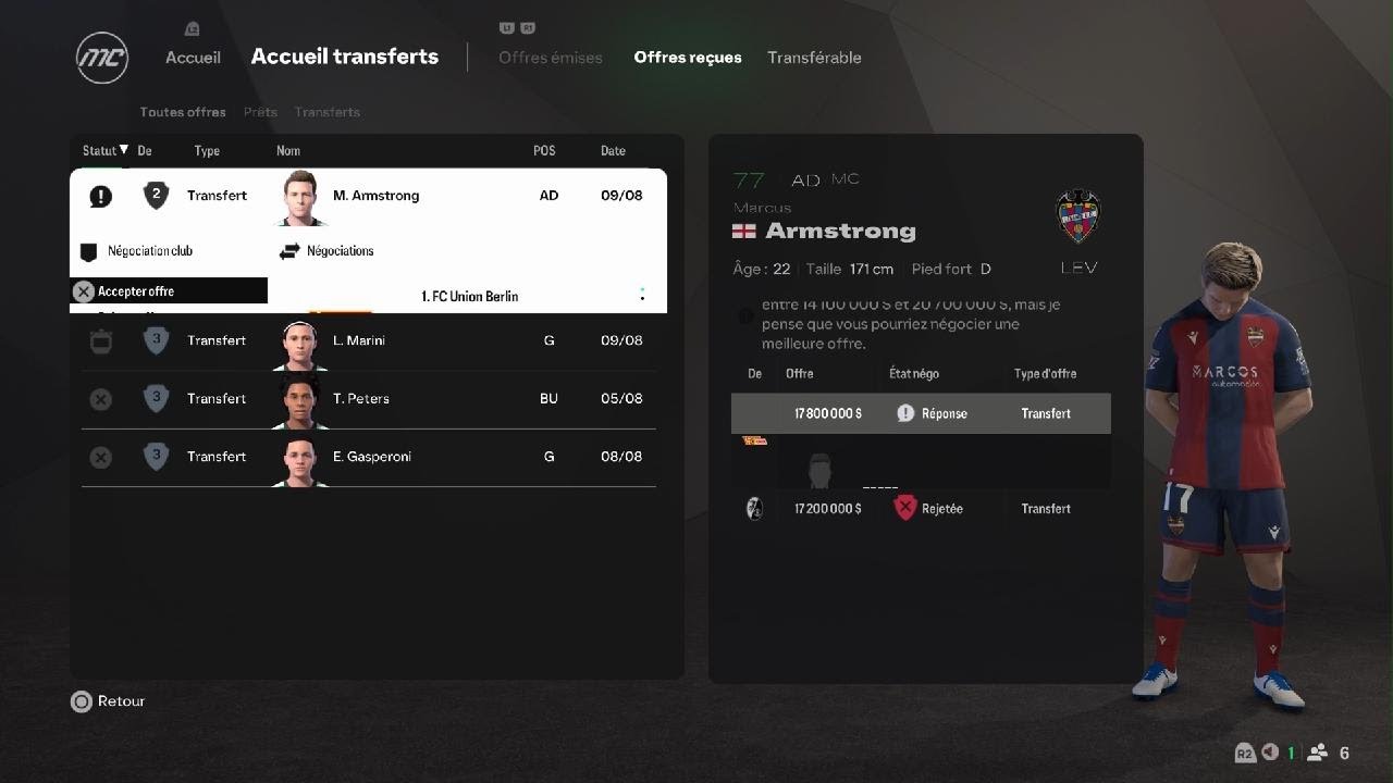 EA SPORTS FC 25_carriere remporte la supercoupe d'europe Levante -Lyon