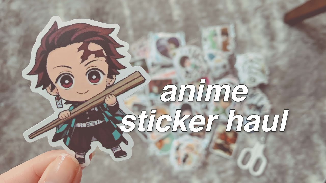 a HUGE anime sticker haul // ft. AoT, demon slayer, bnha, hunter x hunter + like 20 others