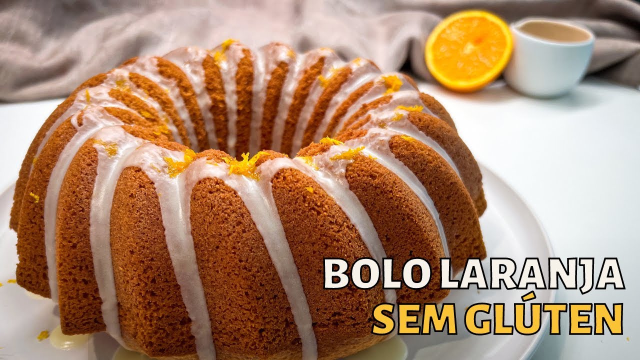 Bolo de Laranja SEM GLÚTEN e SEM LEITE com cobertura açucarada!!