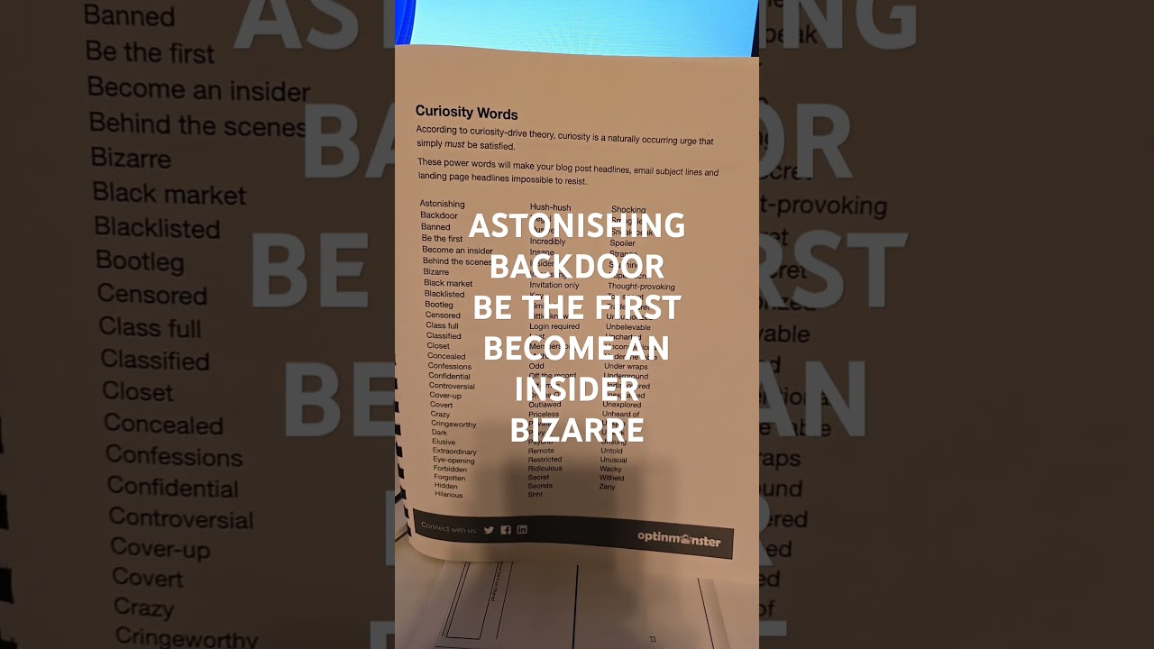 Curiosity words to make your headlines stronger