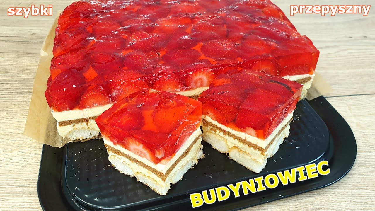 Вкусный кремовый торт пудинг с желе и клубникой 🍓 простой и эффектный торт без выпечки 👍