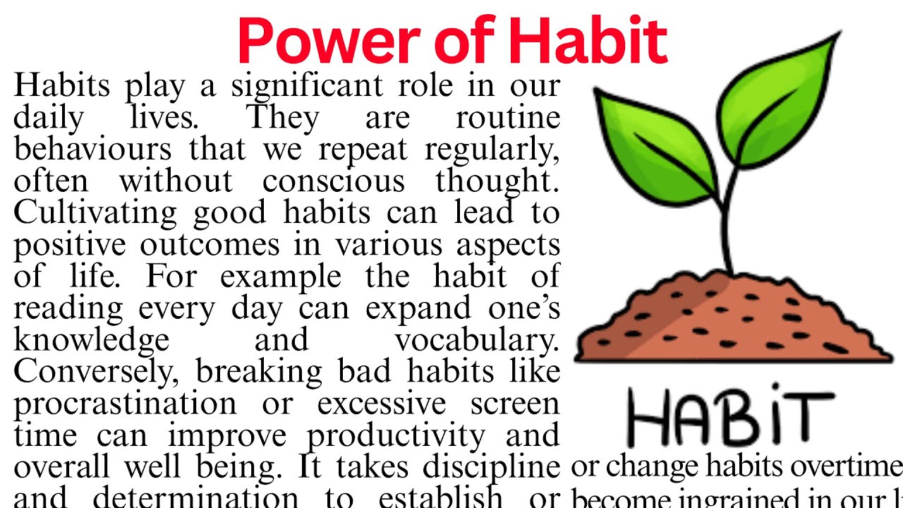 Reading Comprehension | Power of Habit | Motivational Article | Learn English |Comprehension Passage