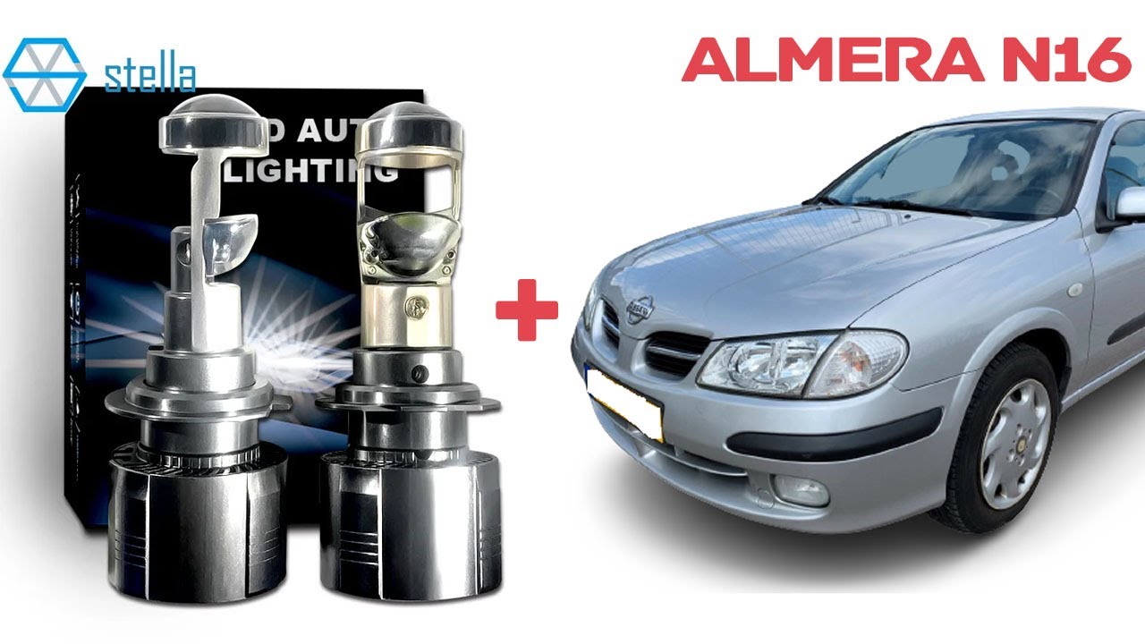 How to install Stella H7 LED Mini Projector Lens in Nissan Almera N16