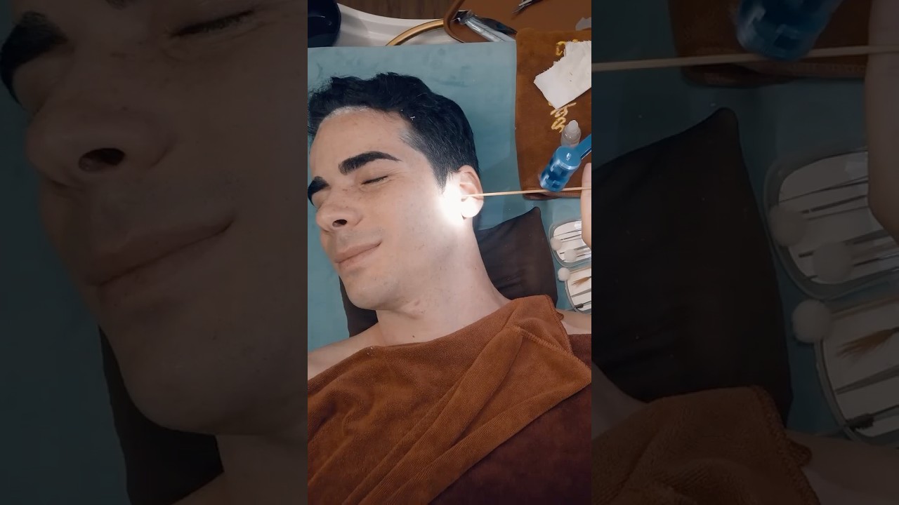 ASMR: Relaxing Headspa Water Massage with Shaving Ear Cleaning and Massage! #shorts