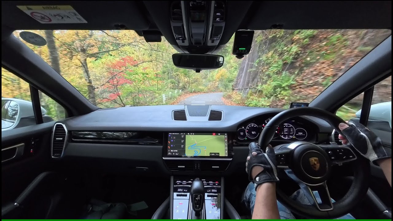 紅葉を求め 山道ドライブ - 国道158 安房峠 平湯街道 - Porsche Cayenne - 車載動画