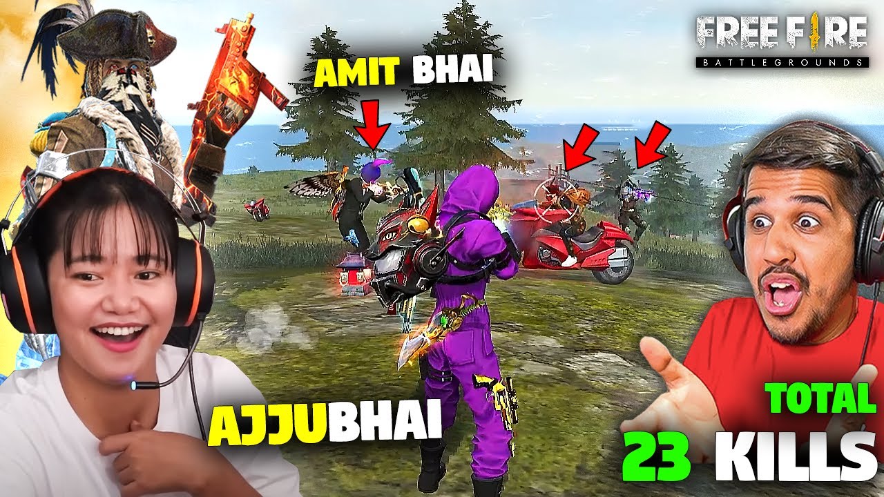 AJJUBHAI OP GAMEPLAY WITH @DesiGamers_ AND @Sooneeta  - FREE FIRE HIGHLIGHTS