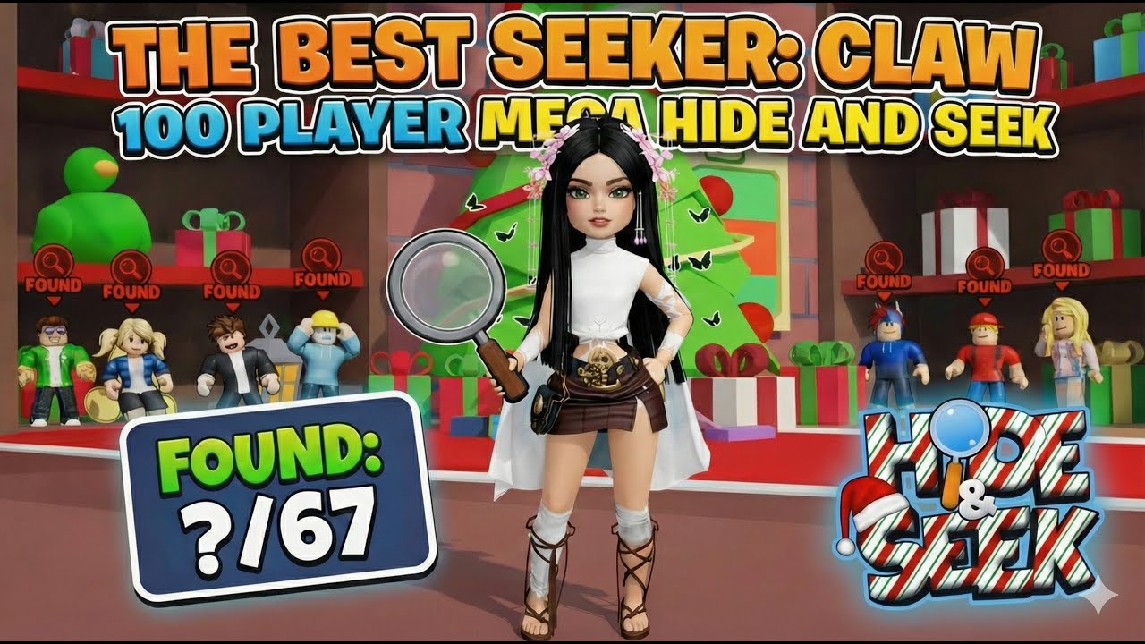 SHE IS UNSTOPPABLE! 🇷🇺 CLAW vs 100 Players in Roblox Mega Hide and Seek! 😱 #roblox #megahideandseek