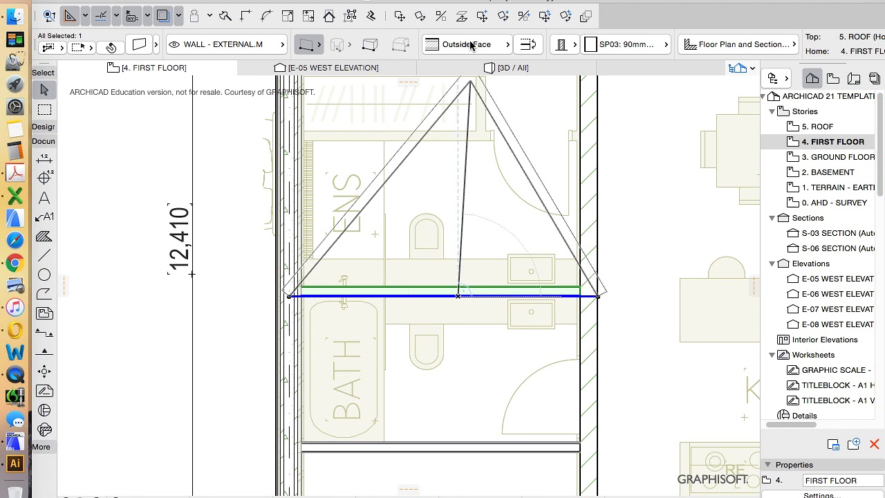 ArchiCAD 21 - tutorial part 21 - Internal walls