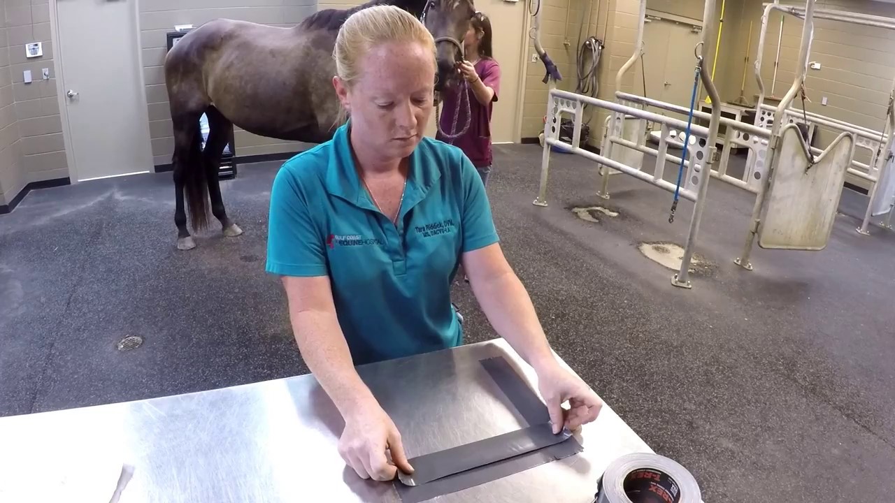 Dr. Riddick Demonstrates How to Make Duct Tape Boot for Horse Hoof