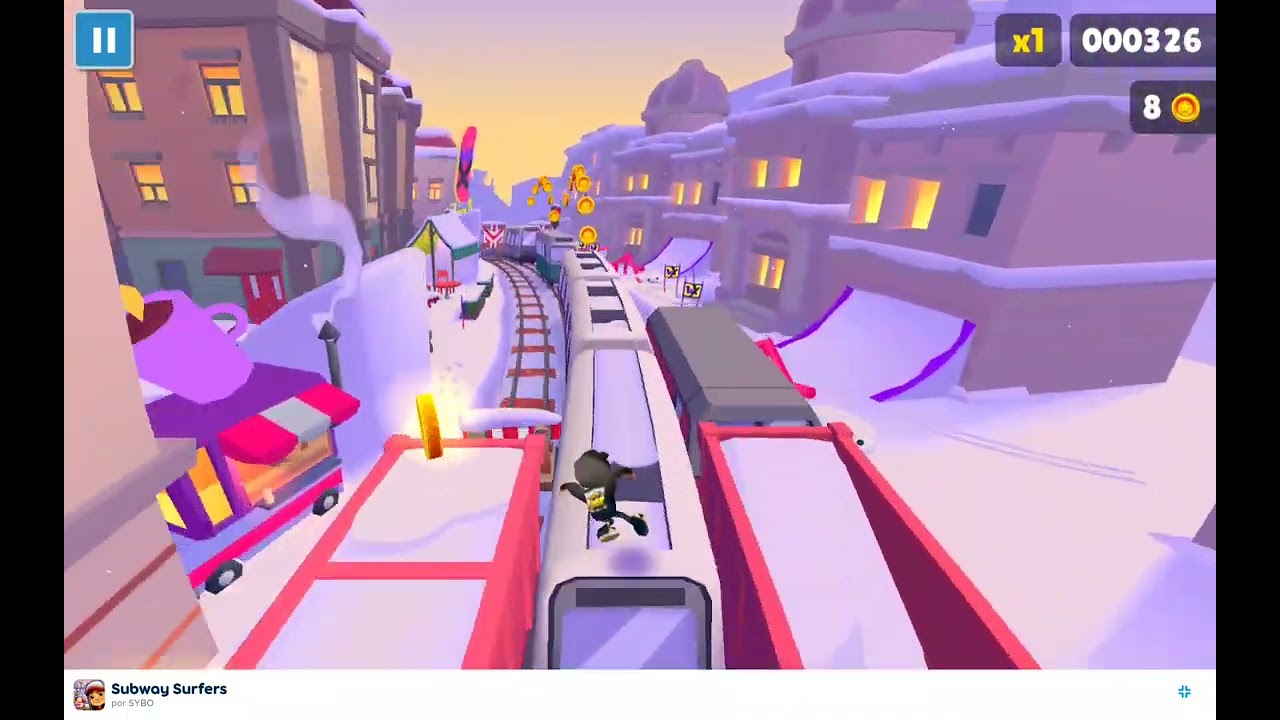 primeira vez jogando subwey surferis no mobilador e ja fiz uma burla impossível 