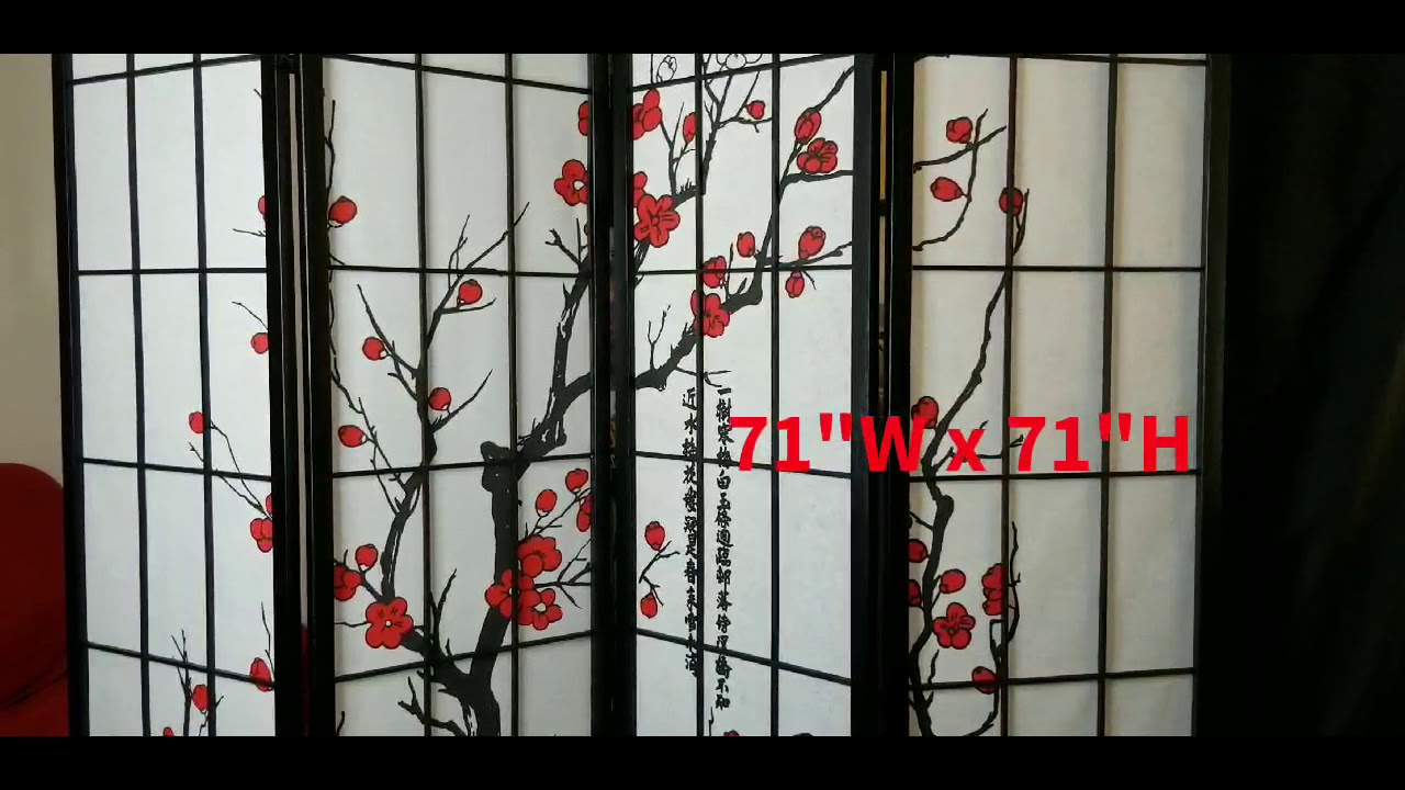 Black Japanese 4 Panel Room Divider Review by Slick