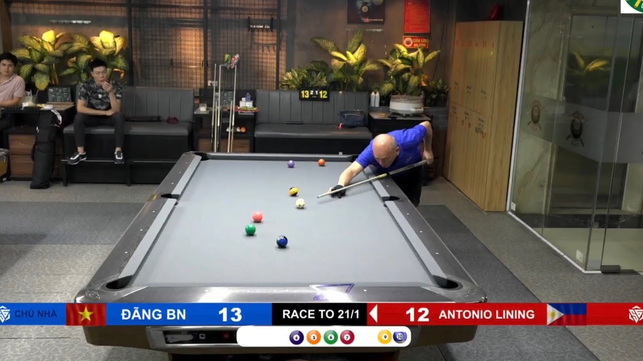 Billiards pool 10 ball Đãng Bắc Ninh vs Antonio Lining race to 21 [Part 2]