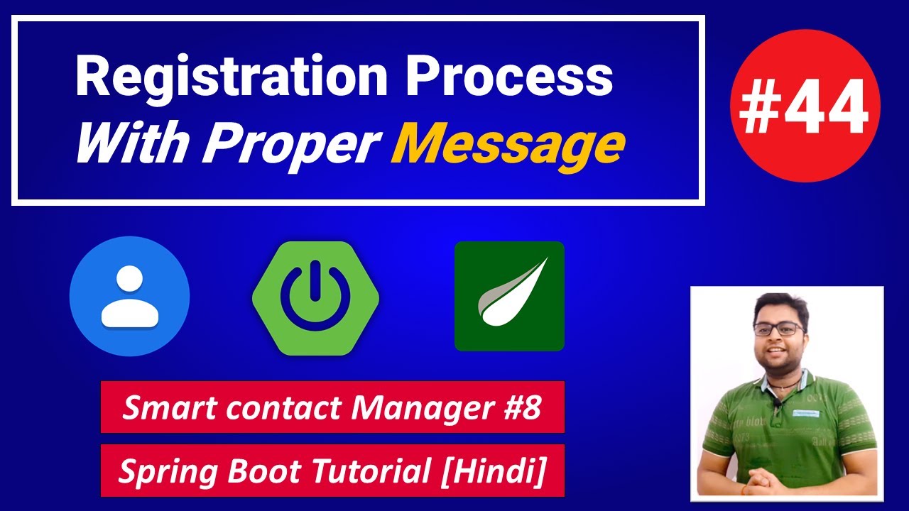 User Registration Process with Message | Smart Contact Manager #8 | Spring boot tutorial