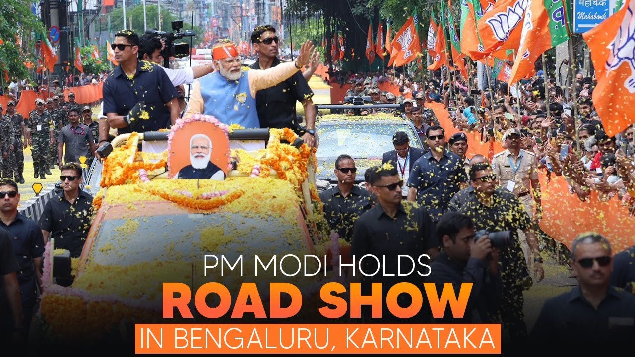 PM Modi holds road show in Bengaluru, Karnataka