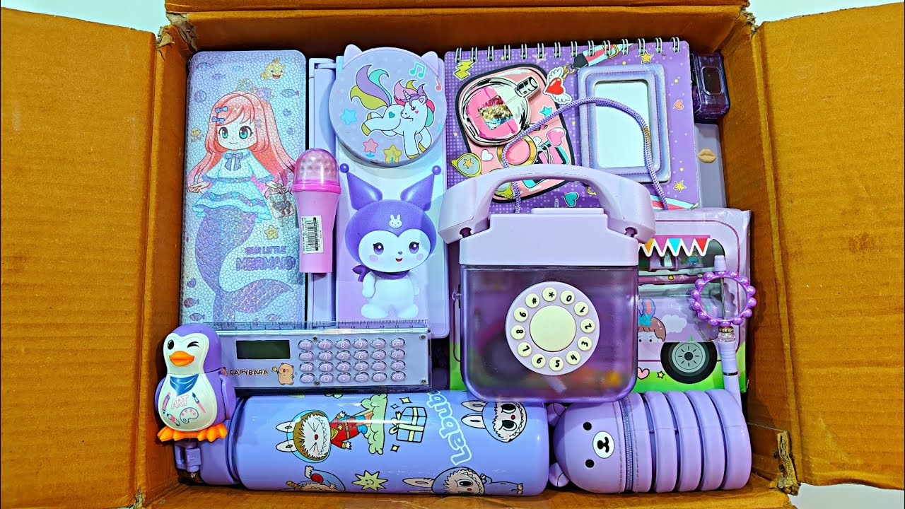 amazing purple stationery items | Password Pencil Box, Erasner, school stationery supplies, pen, toy