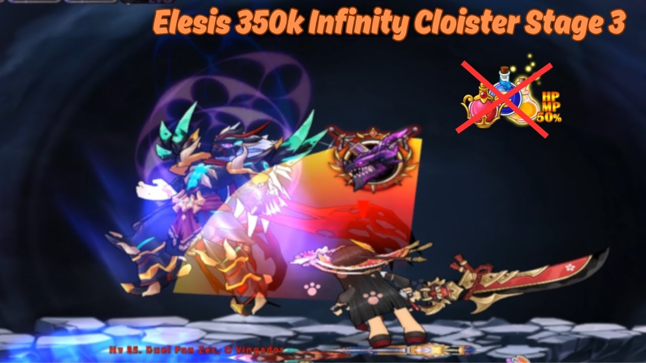 Elesis 350k Claustro Infinito Est&aacute;gio 3 Sem Po&ccedil;&otilde;es/Mortes - Grand Chase Classic
